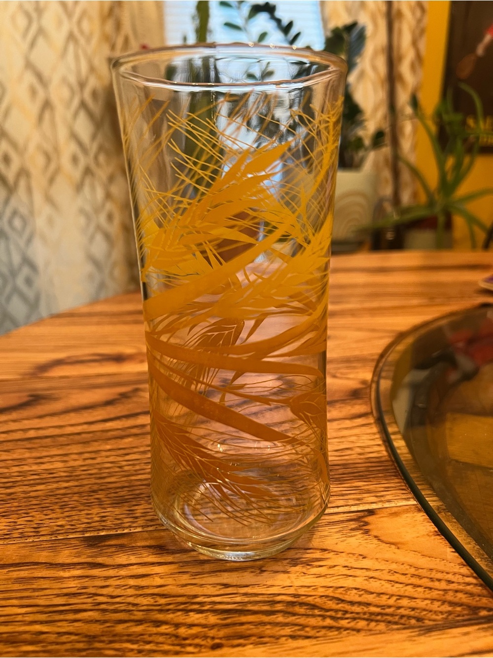Vintage Libbey Golden Wheat Harvest Pattern Glass Tumbler ~replacement